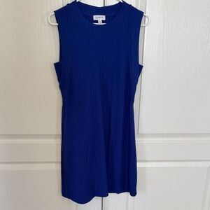 Evereve Ribbed Sleeveless Knit Dress in Royal Blue